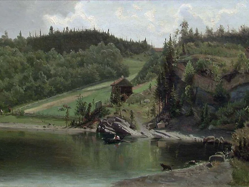1842-Olaf Christopher Dahl - La baia di Bjerkås